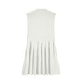 thumbnail image 4 of WIZUTIZ Sundresses for Women Trendy Swing High Rise Mini Dress Solid Beach Dress Round Neck Sleeveless Pleated Dress for Lady Plain Smocked Super Soft Anniversary Dress White M, 4 of 5