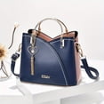 thumbnail image 5 of Color Block Satchel Bag, Trendy Metal Tassel Decor Crossbody Bag, Women's Top Ring Purse (9.1*7.5*4.5) Inch, 5 of 5