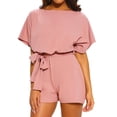 thumbnail image 1 of Women's Pink Over The Top Belted Playsuit, 1 of 5