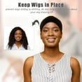 thumbnail image 2 of Unique Bargains 2pcs Fastener Band, Velvet for Securing Wigs,Adjustable, No Slip, Hold Hair Back Black, 2 of 7