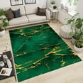thumbnail image 2 of Modern Emerald Green Area Rug For Living Room, Luxury Green Crack Kids Rugs, Boho Golden Pattern Washable Rug For Entrance Dining Room Patio Bedroom Bedside Carpet, 2 of 7