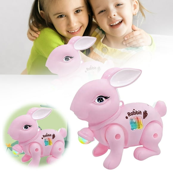 Binwennn Cat Piano for Toddlers Easter Bunny Leash Bunny Light Music Toy Light Up Bunny Interactive Toy
