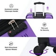 thumbnail image 3 of 3 Piece Traveling Hardside Value Luggage Set, 24" Checked Luggage, 20" Carry-on Luggage and 16" Duffel, Purple, 3 of 6