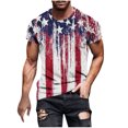 thumbnail image 2 of Gamivast Patriotic American Flag for Men T Shirt Vintage Vertical Painted Graphic Short Sleeve Crewneck Casual Fit Summer Independence Day Holiday Shirts Tops Tees, 2 of 5