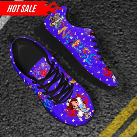 

Spring Premium Nurse Shoes Flats Sneakers for Women s Cartoon Physio Surgical Design Lace Up Footwear Medical Shoe