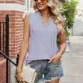 thumbnail image 3 of RQYYD Womens Summer Lace Trim Tank Tops Dressy V Neck Eyelet Casual Sleeveless Tunic Blouse Vest Shirts Office Work Top(Purple,XXL), 3 of 5
