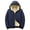 Dark Blue #10, variant on Men's Sherpa Lined Quilted Hooded Jacket Full Zip Up Winter Heavyweight Warm Outerwear with Pockets