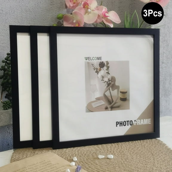 3Pcs Wood Square Po Frames For Wall Hanging or Desktop Decor 20X20 30X30cm Posters Portrait Frame Picture Commemorat Gift