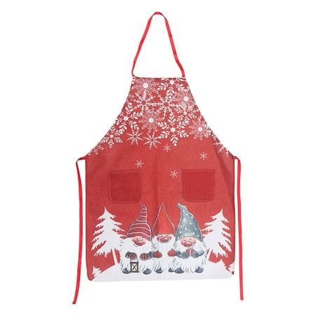 

wendunide kitchen gadgets Christmas Aprons Adult Aprons Santa Apron Adjustable Kitchen Cooking Apron For Christmas Party Chef Cooking Restaurant House Cleaning Gardening Home Red