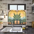 thumbnail image 4 of Yayeee Kitchen Curtains Tier Pair Light Filtering 27"x24" Rod Pocket Short Cafe Window Panel, Boho Plants, 4 of 7