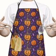 thumbnail image 2 of Pumpkin Hat Halloween Pattern Apron-Garden Aprons for Women with Pockets-Cotton Linen Waterproof Kitchen Cooking Gardening Aprons Adjustable for Kitchen,Cooking,BBQ and Salon 33"x27", 2 of 7