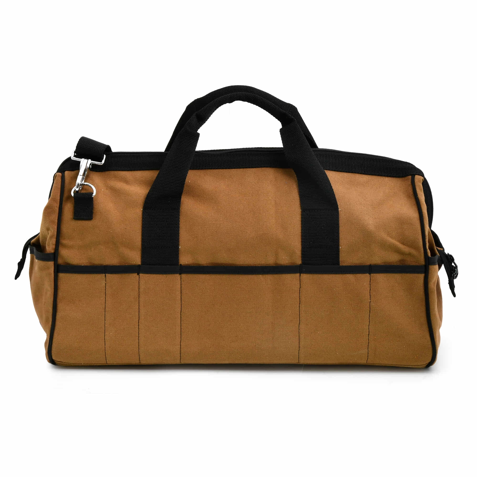 97012 - 25 Pocket 20 Inch Wide Mouth Tool Bag in Brown Waterproof Canvas | Style n Craft