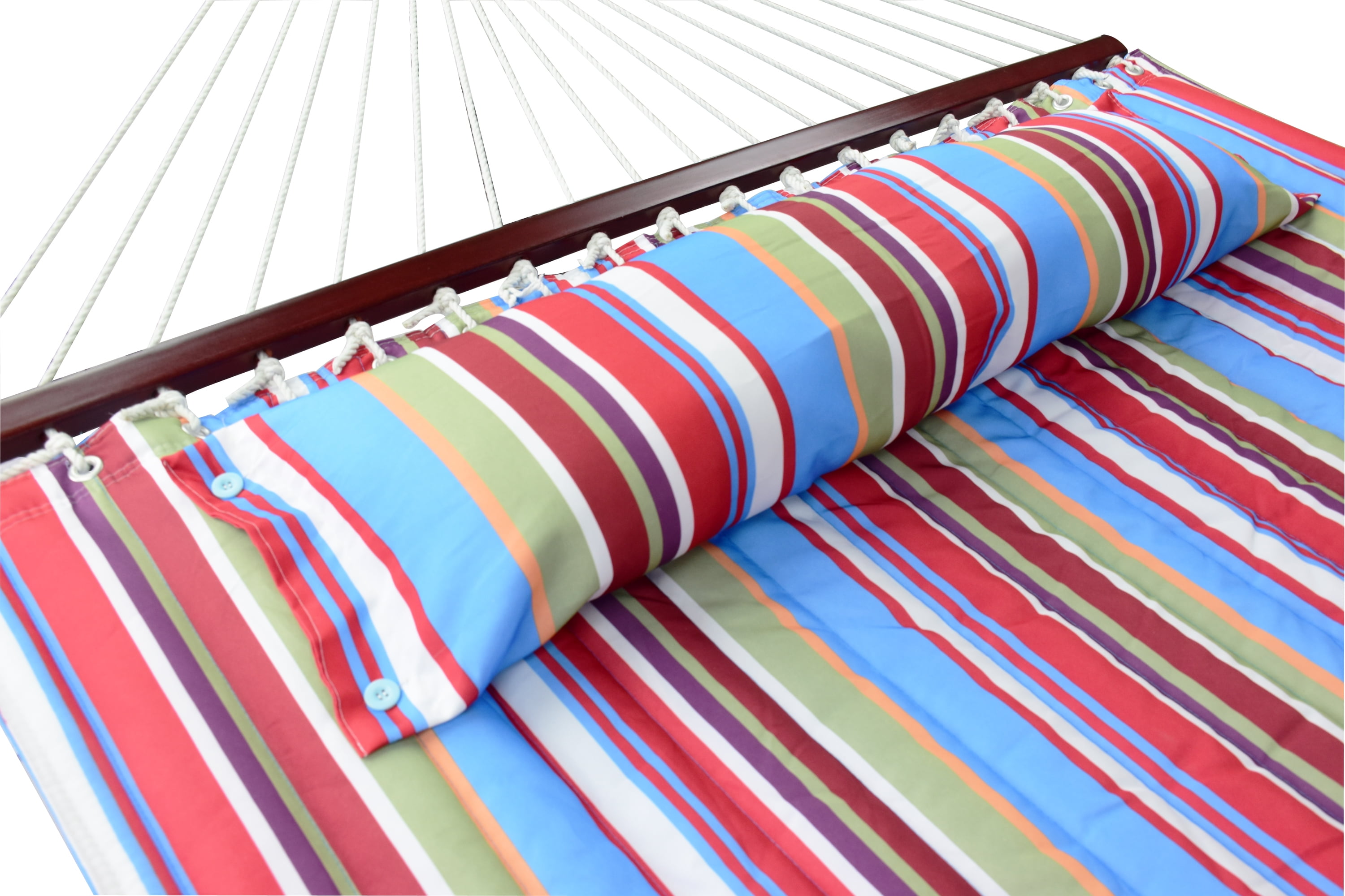 Sorbus Hammock with Stand – 2-Person, 450 lb Capacity, Pillow, for Patio/Yard, Blue/Red