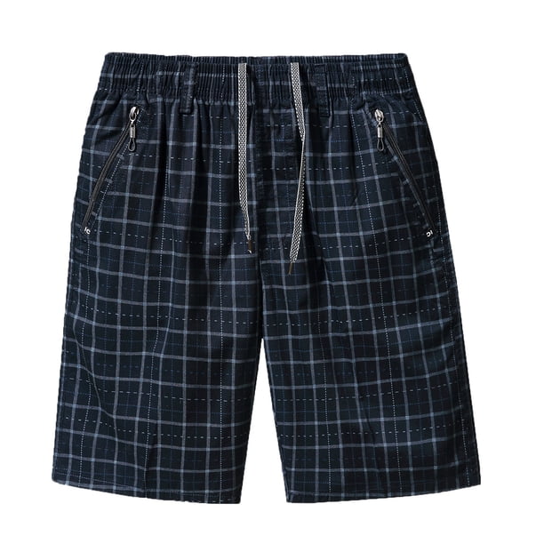 Pantalones Cortos Casuales para Hombre con Cremallera de Bolsillo de Cintura Elástica Pantalones Cortos de Playa, Pantalones Cortos de Cintura Elástica para Hombre