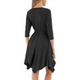 thumbnail image 5 of Unique Femmes Tricot Robe Slim Élégante Dames Robe Mode Irrégulière Ourlet Swing Sortir Ensemble Partie Porter Manches Longues Robe Maxi, 5 of 5