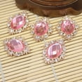 thumbnail image 4 of 10pcs Rhinestone Gems Cabochons Flat Back Embellishments Wedding Phone Decor of Size 1*1.2inch - Pink, 4 of 5