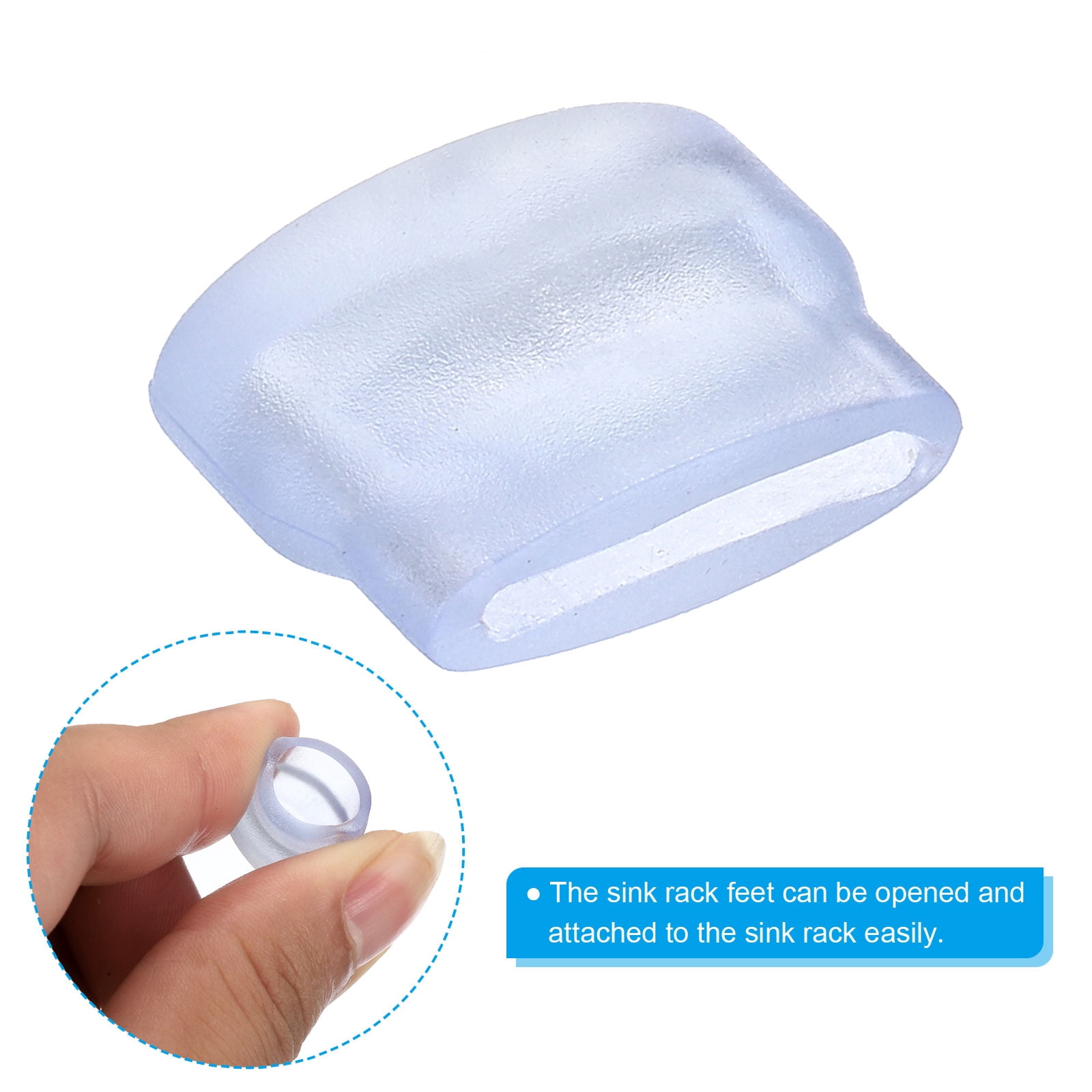 Unique Bargains Kitchen Sink Rack Feet 20 Pack Plastic Sink Protective Replacement Feet
