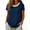 Navy, variant on Womens Short Sleeve Shirts Color Block Lace Neck Tops Casual Summer T Shirt Pink,M