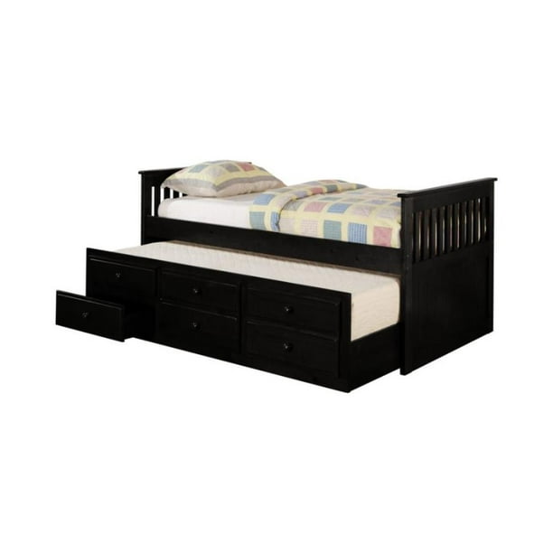 Trundle And Storage Drawers Black, Twin Xl Trundle Bed With Storage
