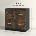 thumbnail image 3 of Vinsetto Filing Cabinet with 2 Drawers File Cabinet with Lock Rustic Brown, 3 of 10