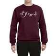thumbnail image 2 of Wild Bobby, Blessed Inspirational Quote Heart Love, Inspirational/Christian, Unisex Crewneck Graphic Sweatshirt, Maroon, 2XL, 2 of 3