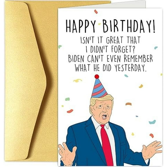 Funny Birthday Card for Politics Lovers - Humorous Design with Envelope - Perfect for Celebrating Any Birthday