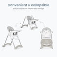 thumbnail image 4 of Dream On Me Solid Times High chair, Compact & Sleek High Chair, Multiple Recline and Height Positions, Lightweight Portable Highchair, In Gray, 4 of 9