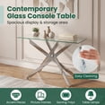 thumbnail image 6 of ELLEGNT Clear Glass Console Table – Heavy Duty Metal Legs with Tempered Top, 6 of 9