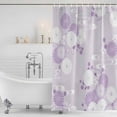 thumbnail image 3 of Purple White Floral Shower Curtain, Waterproof Shower Curtains for Bathroom, Spring Botanical Leaves Farmhouse Washable Fabric Bathtub Curtain Set Bath Decor with 12 Hooks 48"x72", 3 of 8