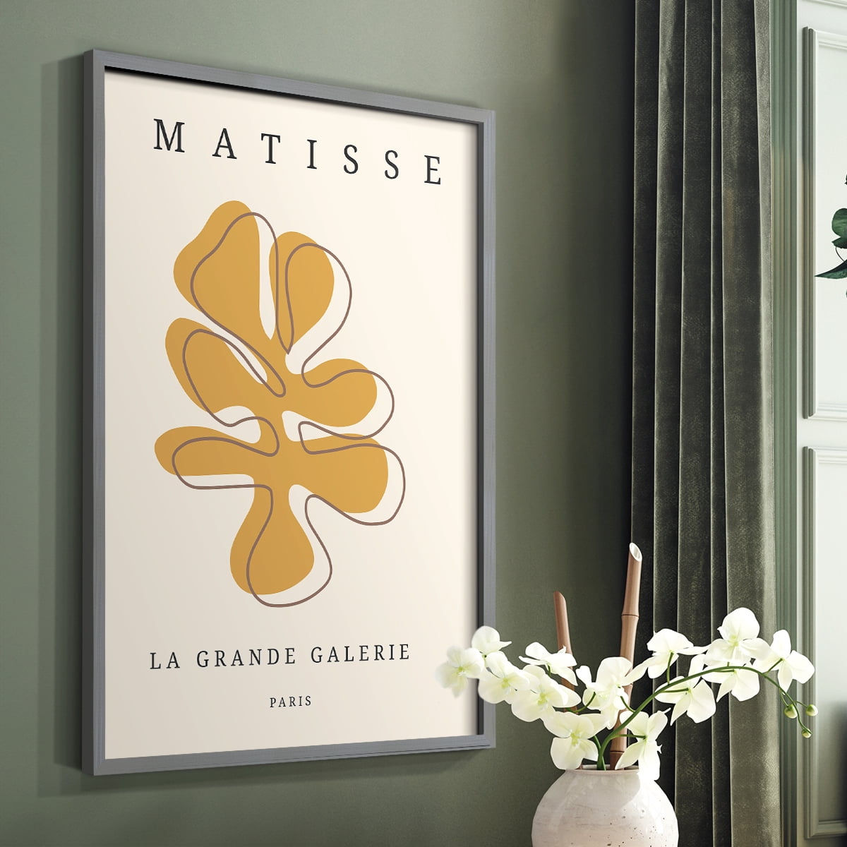 Matisse CCCLXVII in Gray Solid Wood 11 x 14 Framed Print