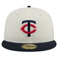 thumbnail image 2 of Men's New Era Cream Minnesota Twins Chrome 59FIFTY Fitted Hat, 2 of 6