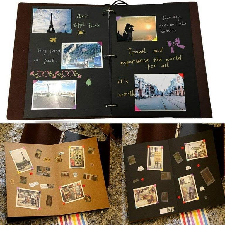 See Han Leather Scrapbook Album Travel Album Memories Photo Book for Couples, Dandelion Scrapbook DIY Photo Album Vintage Scrapbook Gift for