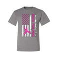 thumbnail image 2 of Wild Bobby Back the Pink American Flag Breast Cancer Awareness Men Tee, Heather Grey, 4X-Large, 2 of 6