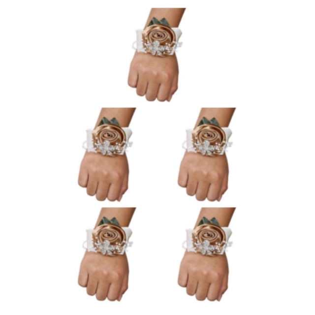 Moyic elástica única con materiales para ocasiones especiales Elegante dama de honor Flor de muñeca nupcial N21 caqui Type2 NO2