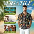 thumbnail image 3 of Netecom Dragon Cocktail Hawaiian Shirt for Men, Button Down Summer Beach Short Sleeve, Tropical Style, Sizes S-5XL, 3 of 6
