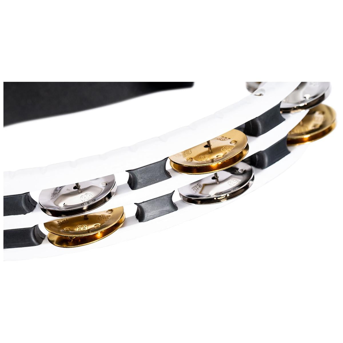 Meinl Recording Combo Hand Held ABS Tambourine with Double Row Jingles, White