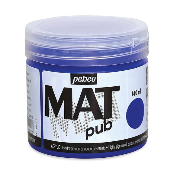 Pebeo Mat Pub Acrylic Paint - Ultramarine Blue, 140 ml