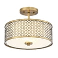 thumbnail image 4 of Trade Winds Hutchins Semi-Flush Mount Ceiling Light in Natural Brass, 4 of 6