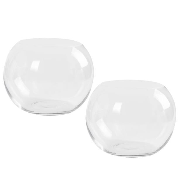 EeaseMX 2 jarrones de vidrio transparente con soporte para plantas hidropónicas, florero creativo de escritorio para pecera, adorno para casa, oficina, hotel (10 cm)