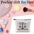 thumbnail image 5 of Zuo Bao Funny Lawyer Makeup Bag Attorney Gift Don't Make Me Use My Lawyer Voice Cosmetic Bag for Future Lawyer Birthday Gifts, 5 of 5