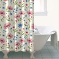 thumbnail image 4 of Pioneer Flower Floral Print Pattern Shower Curtain 36"x72", Bathroom Decorative Shower Curtain Set with 12 Hooks, Waterproof Washable, 4 of 6