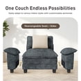 thumbnail image 4 of Sophia&William U-Shaped Modular Sectional Sofa Sets for Living Room, Modern 5-Seat Chenille Cloud Couch Oversized Sectional with 3 Throw Pillows & 2 Ottomans, Blue, 4 of 11