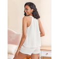 thumbnail image 6 of Short Sets for Women 2 Piece Outfits V Neck Top Drawstring High Shorts Sets White L, 6 of 7