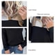 thumbnail image 5 of Mujeres manga larga solapa sudadera otoño moda vintage Plaid impresión costura mujeres pullover tops negro XL, 5 of 6