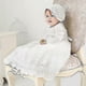 thumbnail image 3 of Baby Girls Baptism Dress Formal Christening Gown Dress Princess Girl Long Sleeves Lace Embroidered Tulle Dresses With Lace Hat-Yvan, 3 of 5