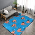 thumbnail image 2 of Cartoon Shrimp Print Blue Shaggy Area Rug, Rugs for Living Room Bedroom Non Slip Door Mat Indoor Carpet Machine Washable Nursery Home Decor Floor Mats for Entryway 60x39in-#, 2 of 5