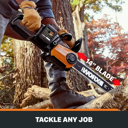 WORX - WG384 40V 14" Cordless Chainsaw with Auto-Tension (2 x 2.0 Ah Batteries & 1 x Charger) - Black