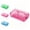 Pink, variant on QuanTara Large Capacity Clear Pencil Box, Stackable Plastic Supply Case with Snap-Tight Lid, 8"X4.7"X2.4" Translucent Pink Pen Organizer