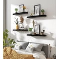 thumbnail image 4 of Estantes flotantes YYWUOJJ de madera para decoración de pared, juego de 6 unidades, color negro, 4 of 7