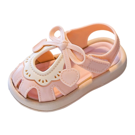KPOPLK Toddlers and kids Water Shoes Beach Essentials Girls Open Toe Sandals Lightweight Breathable and Two Adjustable Straps Size 7,Pink